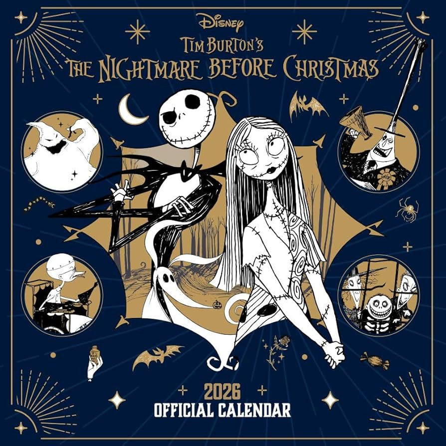 2026 CALENDAR THE NIGHTMARE BEFORE CHRISTMAS MONTH TO VIEW SQUARE WALL CALENDAR OFFICIAL PRODUCT | Amazon (UK)