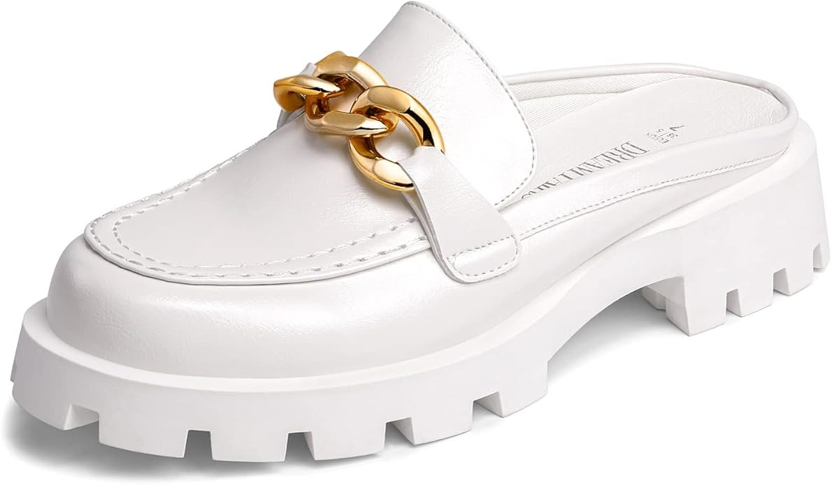 DREAM PAIRS Mules for Women Slip On Shoes Platform Thick Comfortable Women’s Chunky Flat Slides... | Amazon (US)