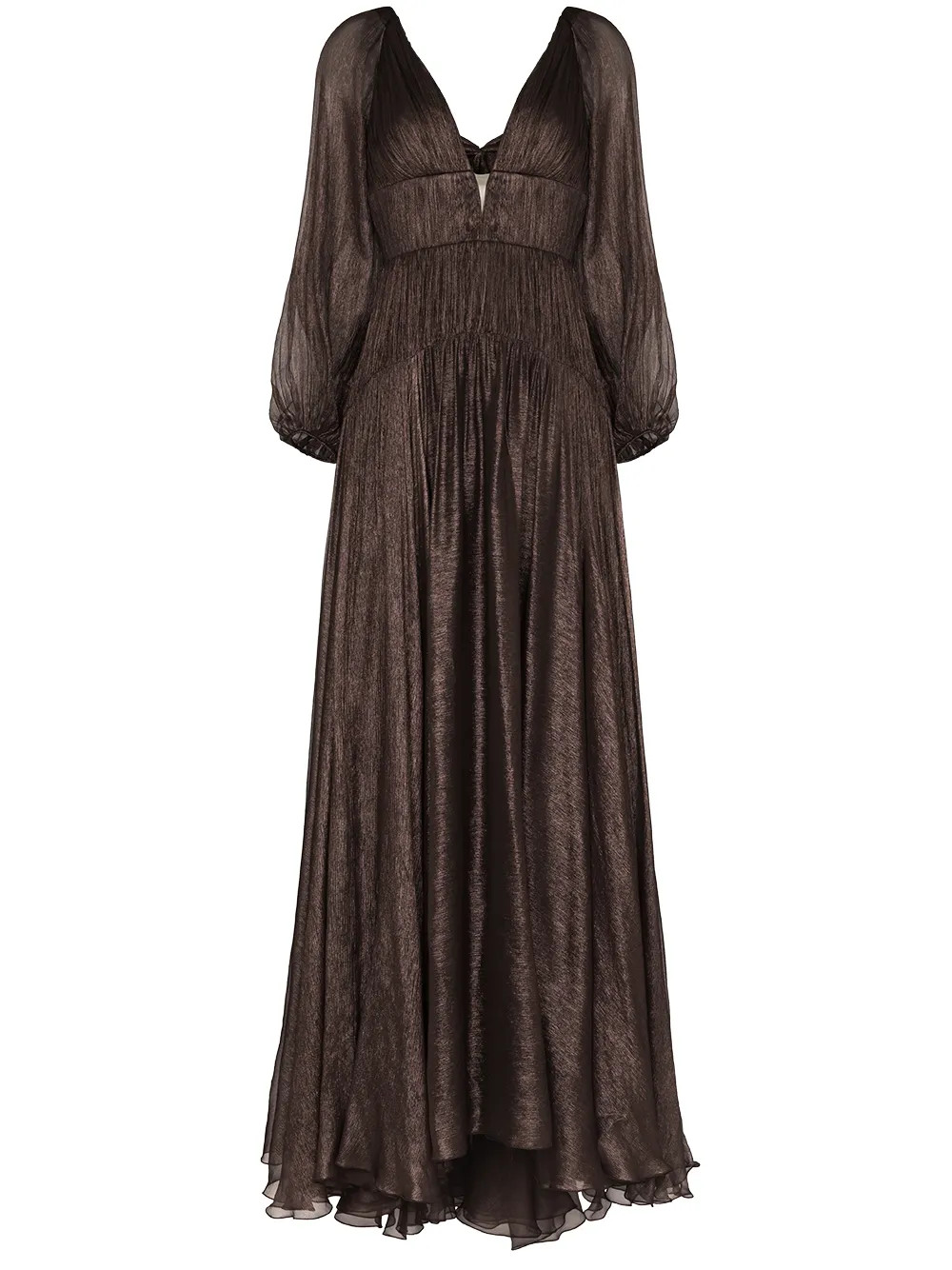 Zeena V-neck metallic flared gown | Farfetch Global