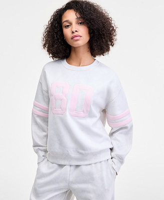 Madden Girl Juniors' 80'S Patch Camo Crewneck Sweatshirt - Macy's | Macy's