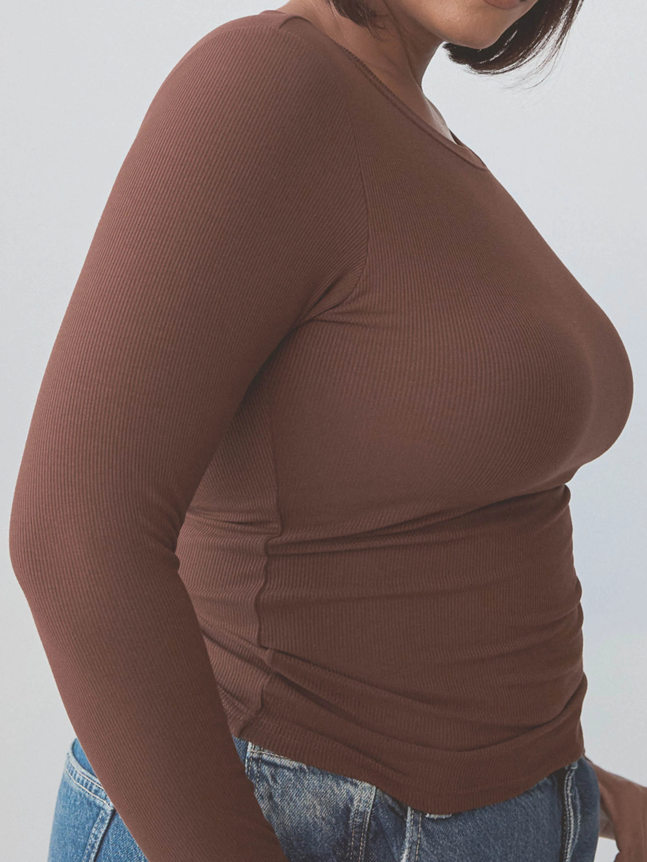 Ribbed Crew Neck Long Sleeve | Klassy