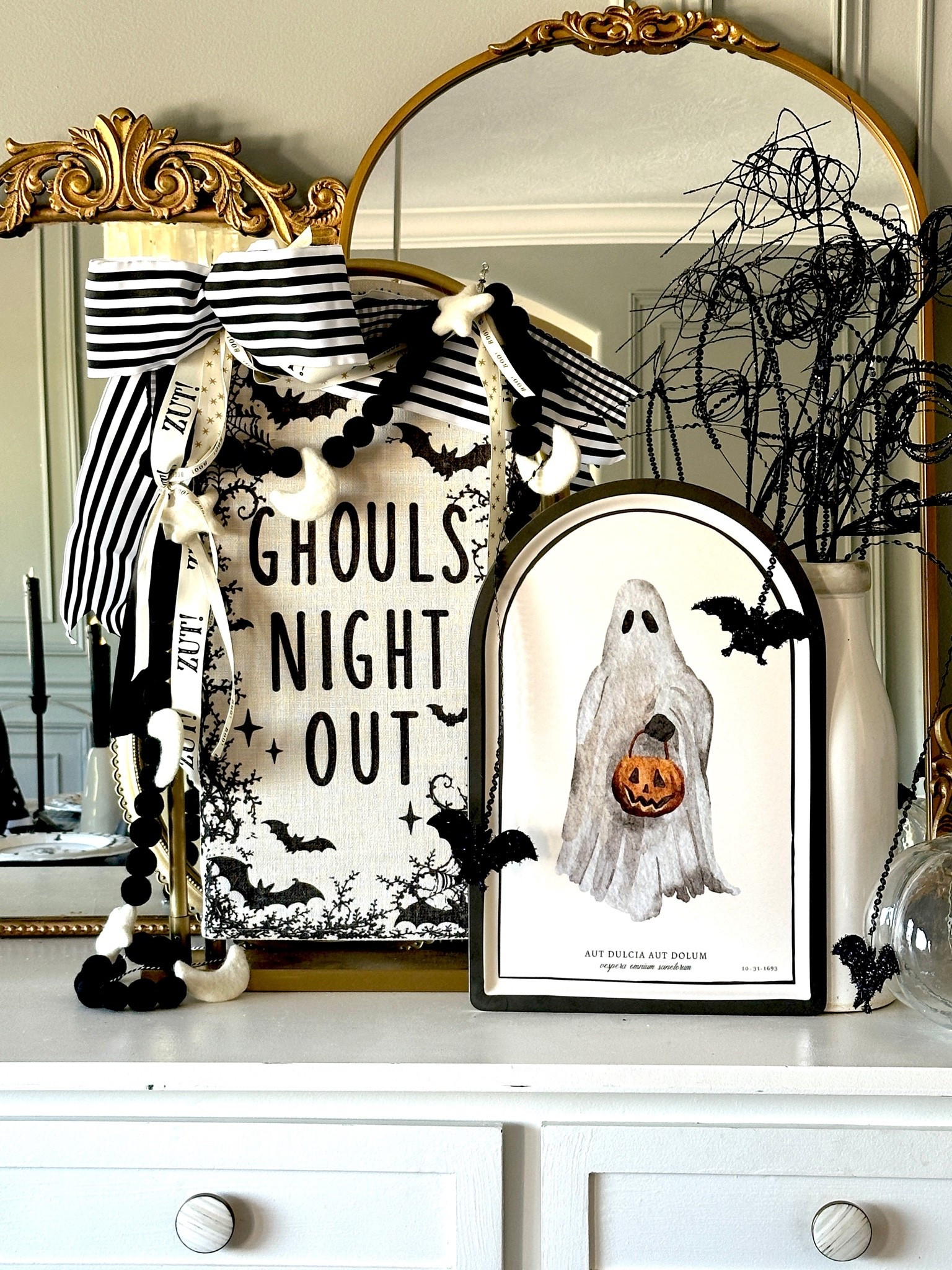 Cute and sweet Halloween decor ribbons sign and trays for the win

#LTKSeasonal #LTKSaleAlert #LTKHome
