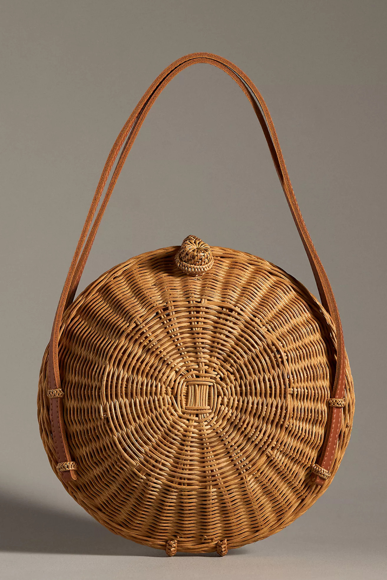 Woven Rattan Round Shoulder Bag | Anthropologie (US)