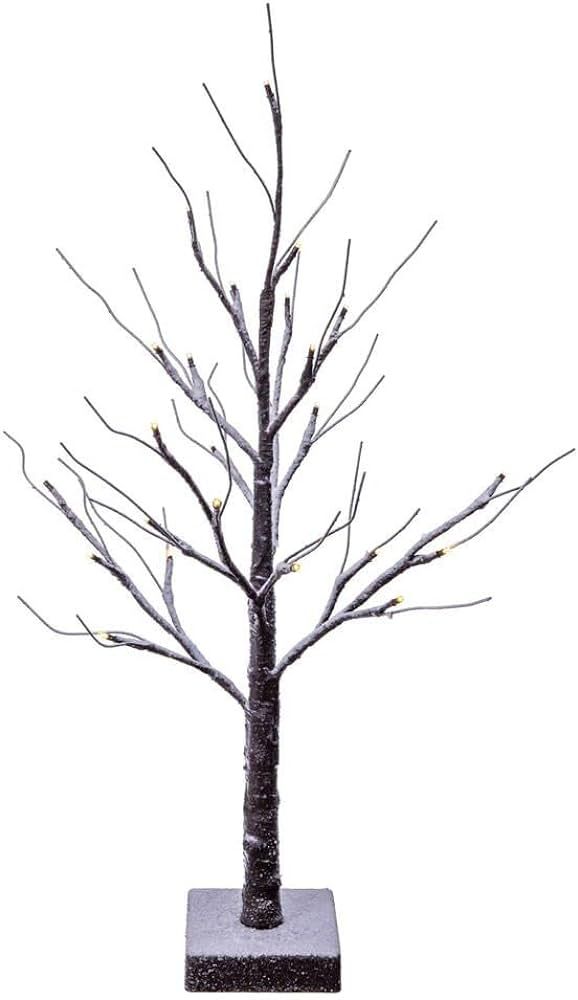 Vickerman 2' Brown Frosted Twig Tree, Battery Operated Warm White 3mm Wide Angle LED Lights. | Amazon (US)
