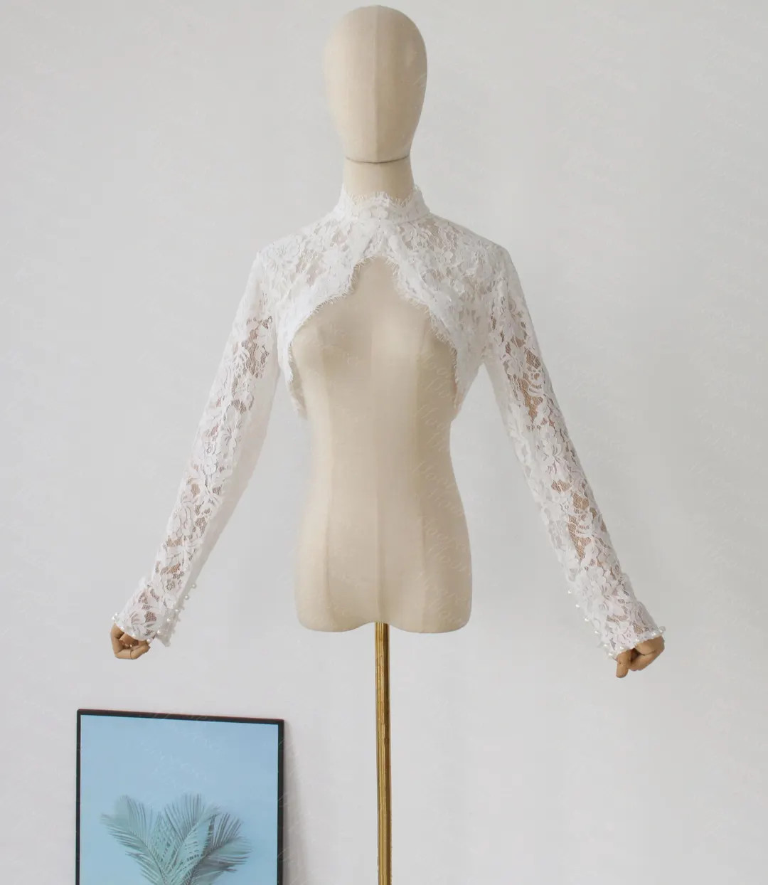 Elegant Lace Wedding Boleros Long Sleeves Lace Bolero Bridal Bolero Jacket Lace Wedding Dress Top... | Etsy (US)