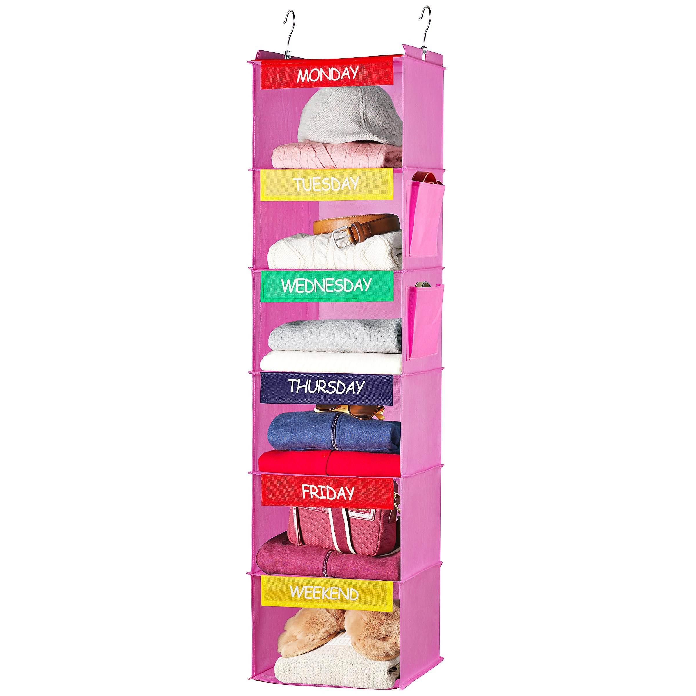 Handy Laundry Weekly Clothes Organizer for Kids - 6-Shelf - Hanging Closet Daily Clothing Organiz... | Amazon (US)