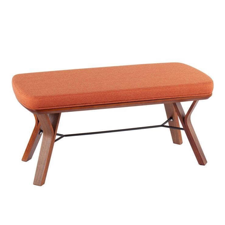 42" Folia Bench Polyester/Wood Walnut/Orange - LumiSource | Target