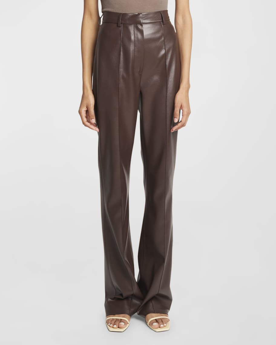Nanushka High Rise Slim Straight Pants | Neiman Marcus