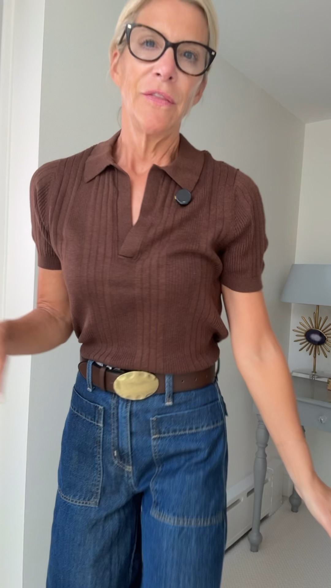 Target Haul Part 3

Western themed outfit idea! Brown short sleeved ribbed top with collar, brown belt with gold buckle and dark wash wide-leg jeans.:-) LOVE

I’m in 0 jeans, small top and xs belt

#LTKootd #LTKSeasonal #LTKOver40