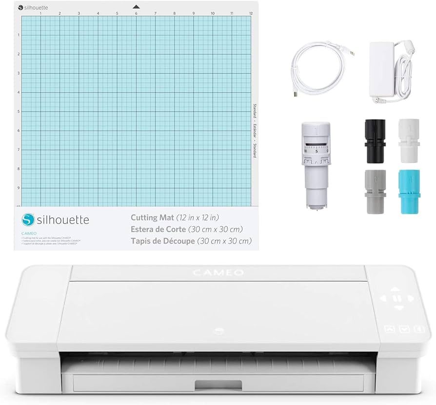 Silhouette Cameo 4 with Bluetooth, 12x12 Cutting Mat, Autoblade 2, 100 Designs and Silhouette Stu... | Amazon (US)