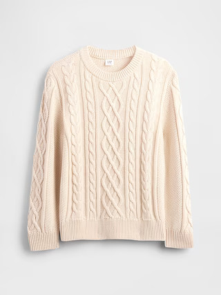 Kids Cable-Knit Crewneck Sweater | Gap (US)
