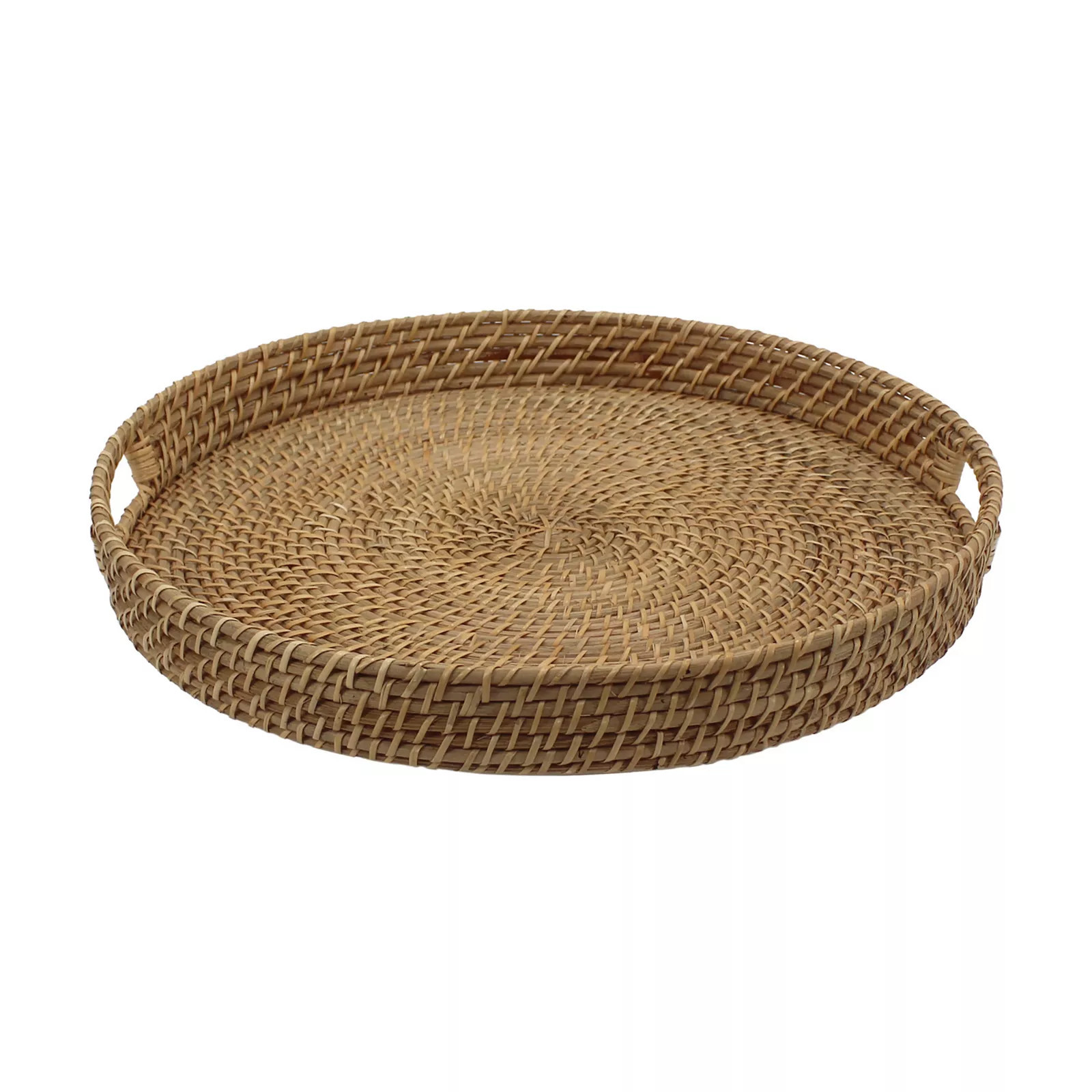 Everyday Decor Natural Rattan Round Tray Table Decor, Multi | Kohl's