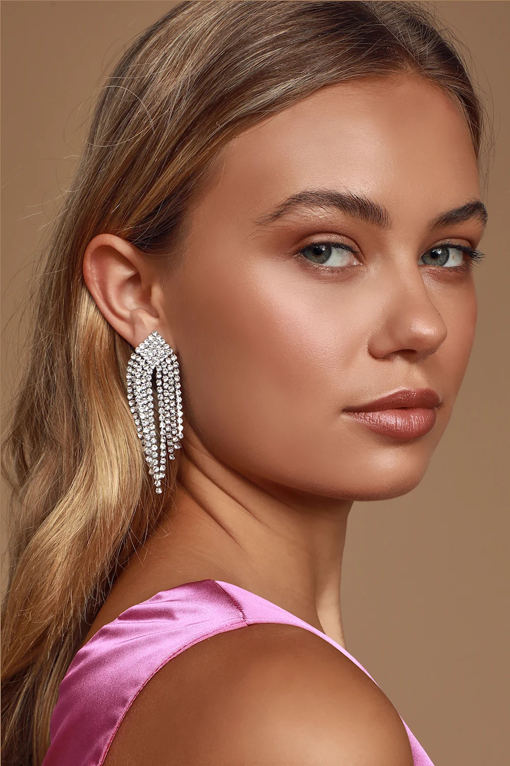 Afterparty Silver Rhinestone Fringe Earrings | Lulus (US)