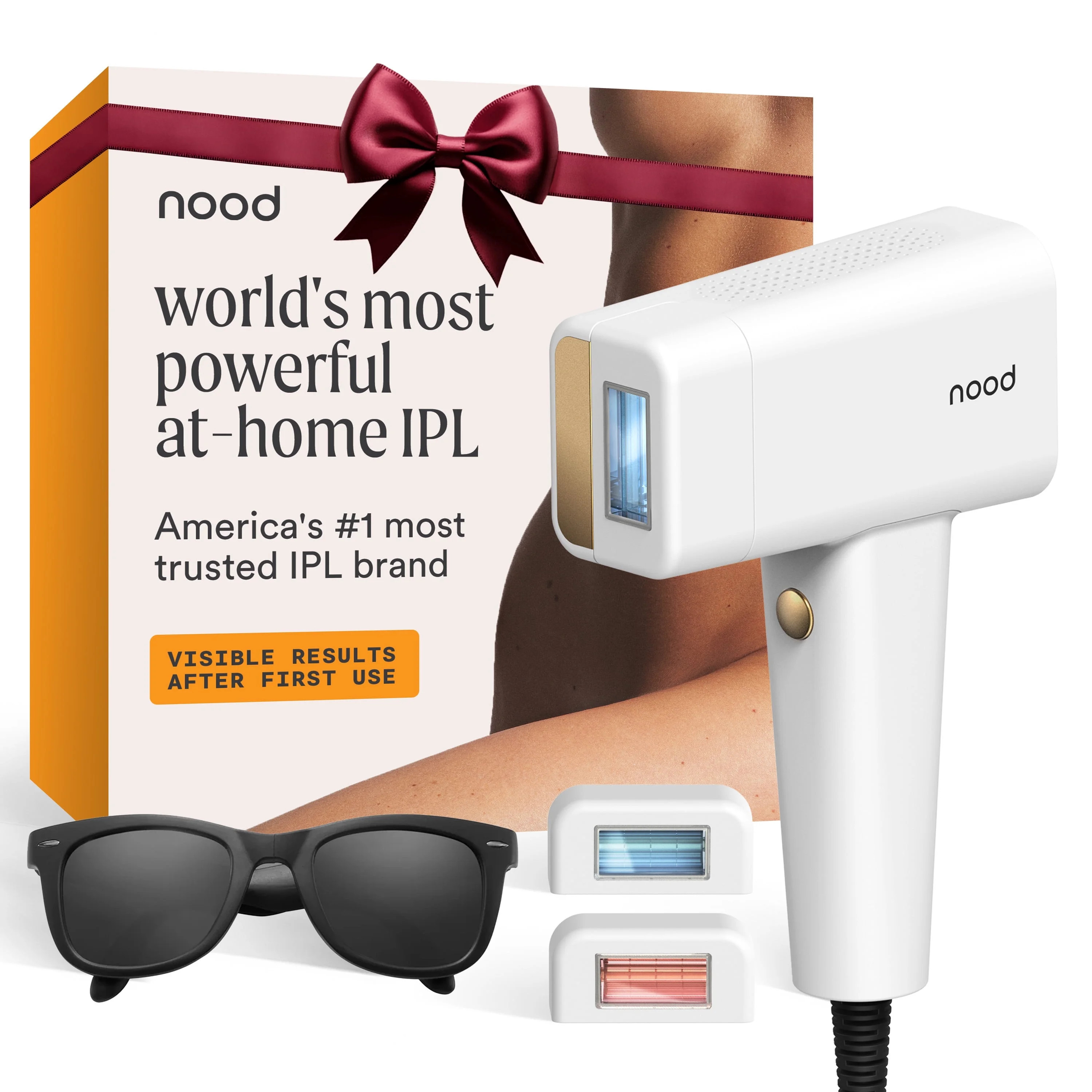 NEW Nood™ Flasher Pro — IPL Laser Hair Removal Device for Women & Men with Sapphire Cooling — Pain-free & Permanent, Visible Results After First Use & Works Everywhere Hair Grows — Gloss White | Walmart (US)