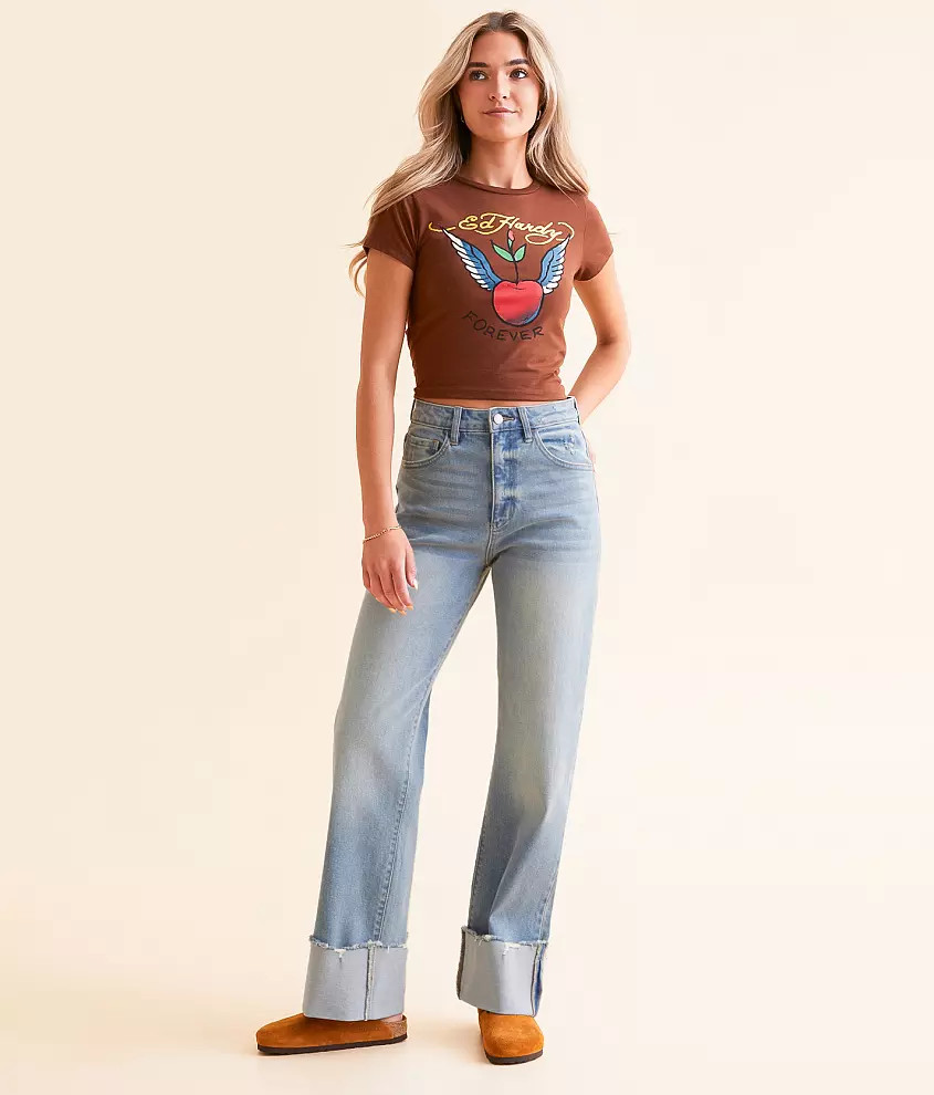 Signature 90's Straight Stretch Cuffed Jean | Buckle