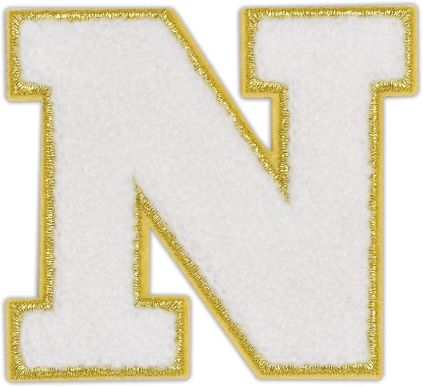 iscream Varsity Block Embroidered Accent Chenille Alphabet Initial 2.5" Adhesive Back Patch | Amazon (US)