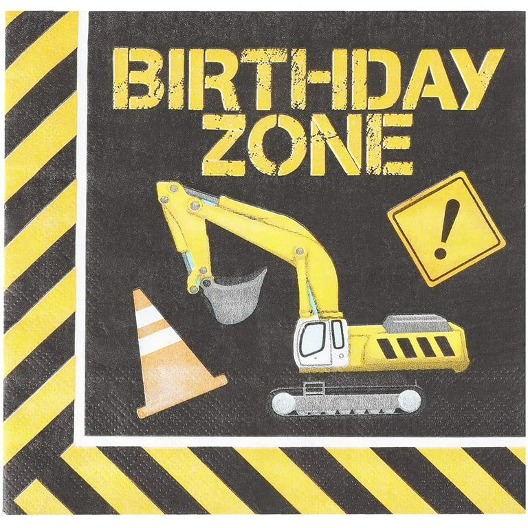 Construction Theme Birthday Party Napkins (6.5 in, 100 Pack) | Walmart (US)