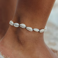 Beige Cowrie Shell Anklet, Made in France - Etsy | Etsy (US)