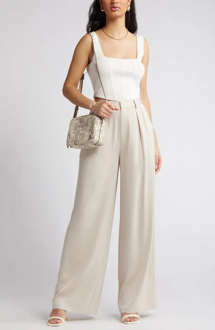 Jennie High Waist Wide Leg Satin Pants | Nordstrom