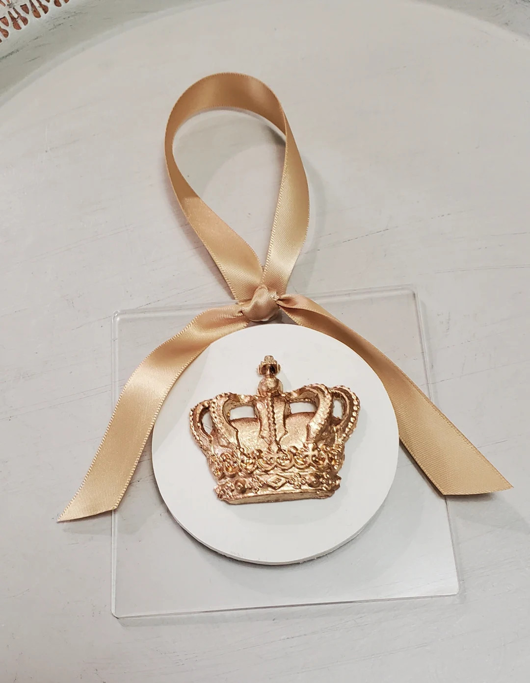 Handmade Gold Crown Intaglio Ornament: Acrylic Hanging Decoration - Etsy | Etsy (US)