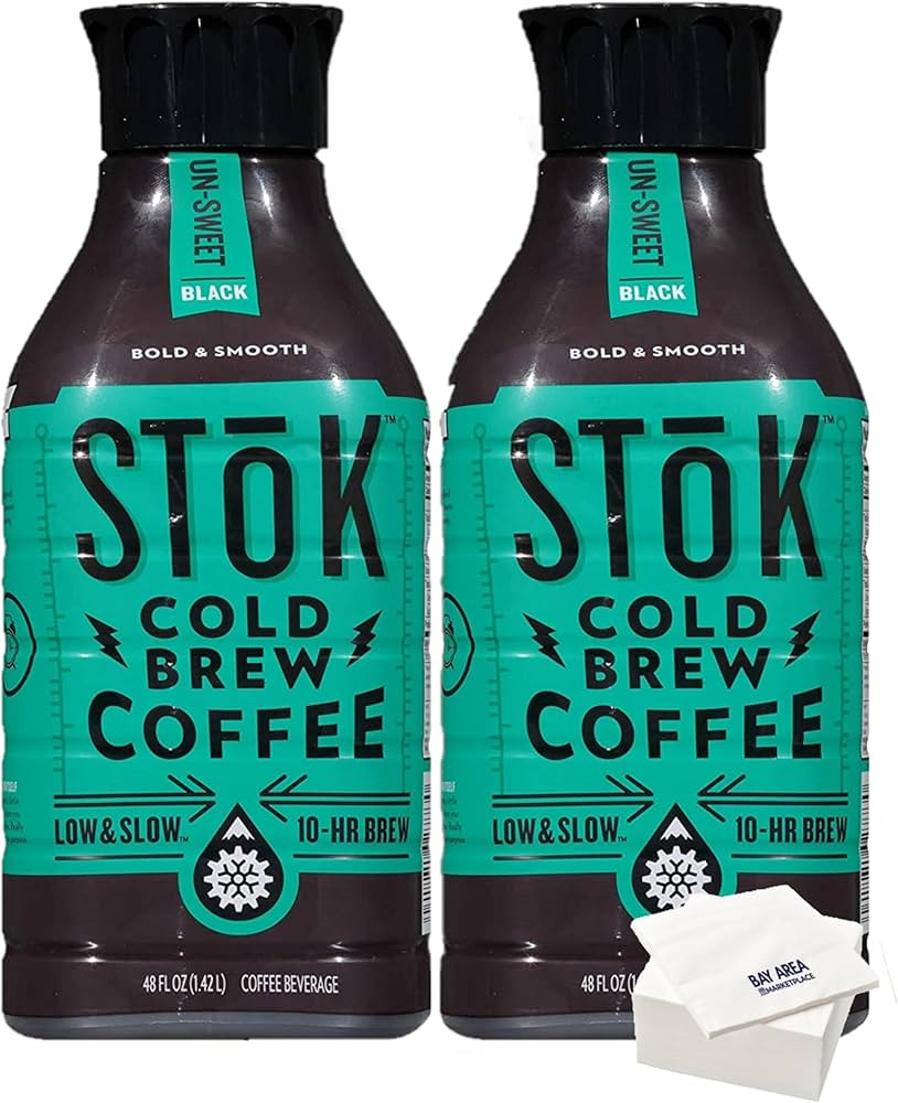 BAY AREA MARKETPLACE SToK Cold Brew Coffee 48oz. Bottles (2 pack) (Unsweetened) | Amazon (US)