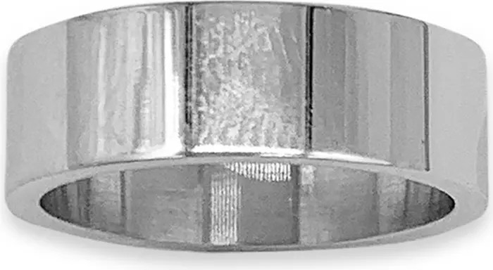 White Rhodium Plated Stainless Steel Stacking Ring | Nordstrom Rack