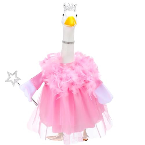 Outus Princess Goose Outfits 23" Pink Porch Goose Costume for Funny Geese Cloth Princess Birthday Party Summer Baby Shower Mother's Day Garden Yard Decor | Amazon (US)