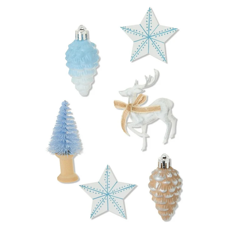 Blue and White Mini Christmas Ornaments, 24 Count, by Holiday Time | Walmart (US)