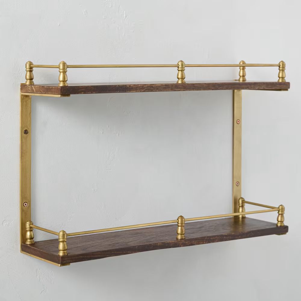 Elliott Brass Railing Shelf | Magnolia