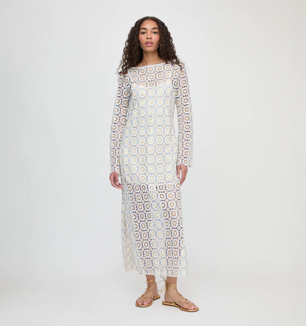 The Eliza Dress - Blue Dahlia Lace | Hill House Home US