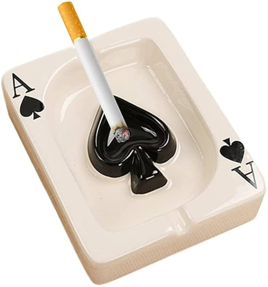 Creative Poker Ceramic Cigarette Ashtray,Portable Modern Cigar Ashtray for Outdoor Indoor Desktop... | Amazon (CA)