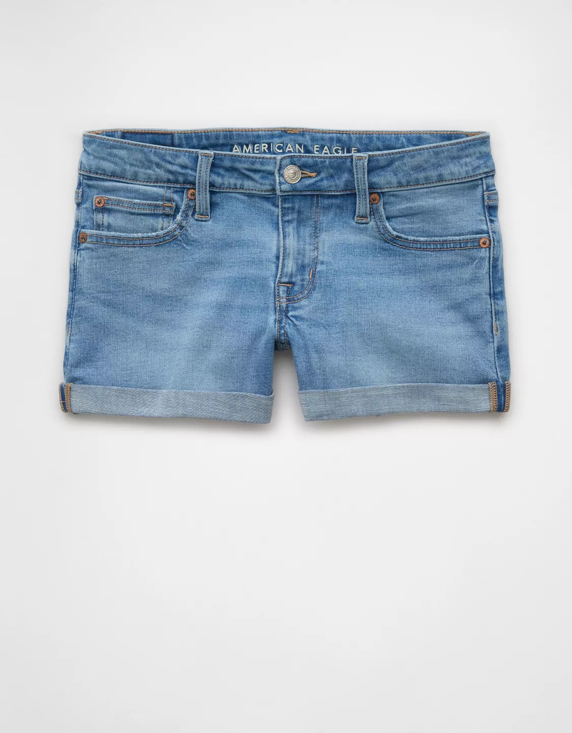 AE Next Level Super Low-Rise Denim Short Short | American Eagle Outfitters (US & CA)