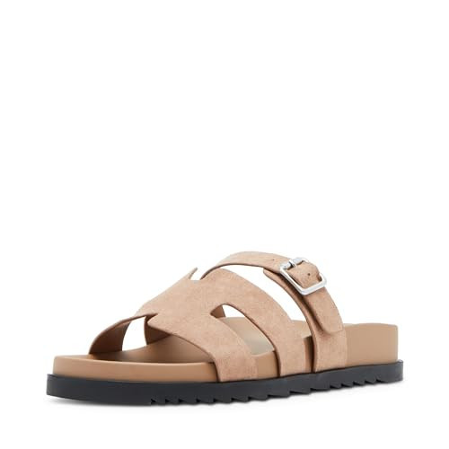 Madden Girl Women's Darlaa Slide Sandal, Taupe Fabric, 9.5 | Amazon (US)