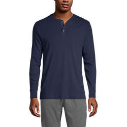 Men's Knit Rib Pajama Henley | Lands' End (US)