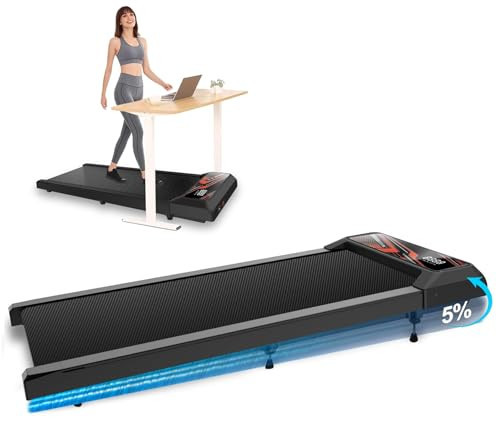 Under Desk Treadmill, Walking Treadmill Pad, 2.5 HP 265 Lbs Low Noise Walking Pad Incline LED Display with Remote Control Walking Jogging Running Machine, Treadmills for Home and Office | Amazon (US)