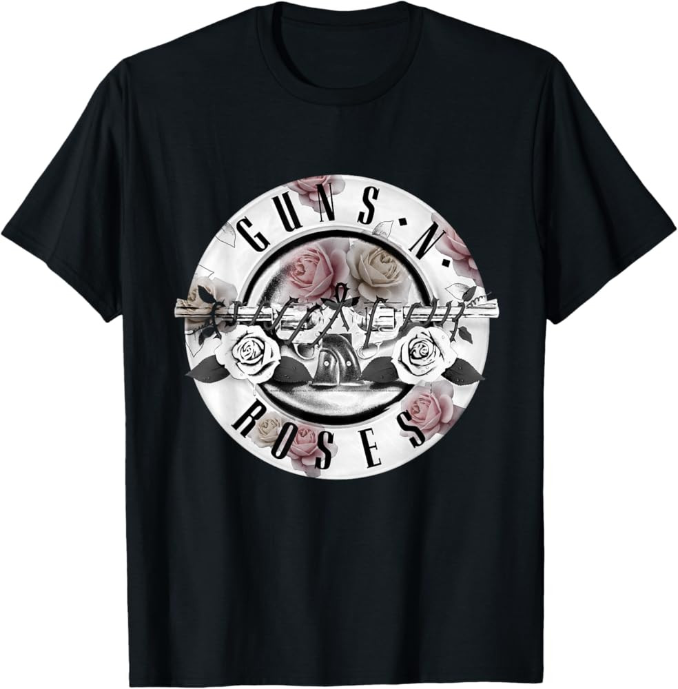 Guns N' Roses Official Floral Bullet Short Sleeve T-Shirt | Amazon (US)