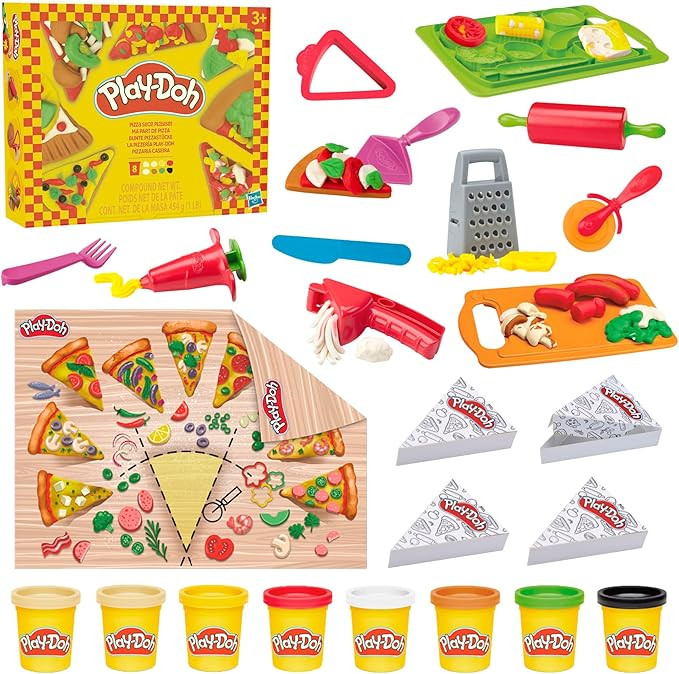 Play-Doh Pizza Slice Playset, Play Food Kitchen Toys for Kids, Arts & Crafts for Boys & Girls 3+ ... | Amazon (US)
