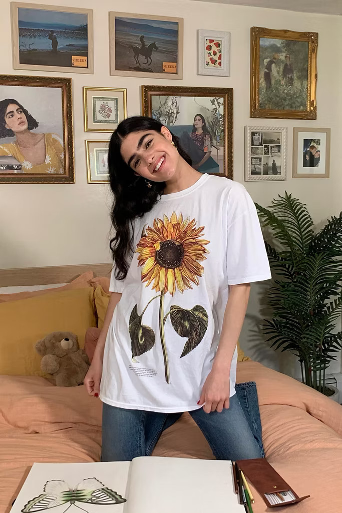 Project Social T Sunflower T-Shirt Dress | Urban Outfitters (US and RoW)