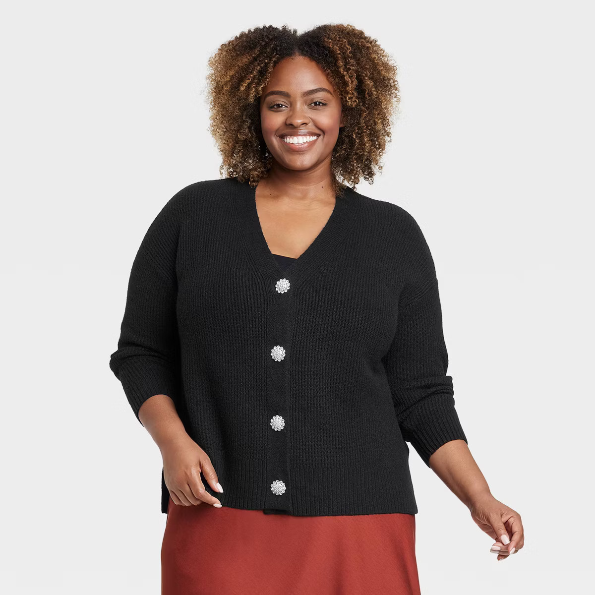 Women's Rhinestone Button-Down Cardigan - Ava & Viv™ | Target