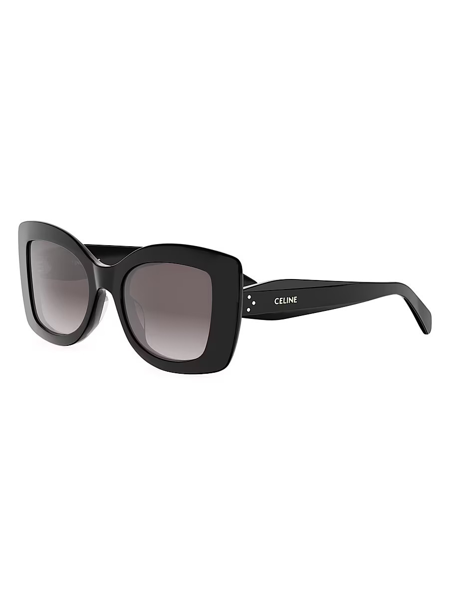 Women's Celine 3 Dots 52MM Geometric Sunglasses - Shiny Black Gradient Roviex | Saks Fifth Avenue