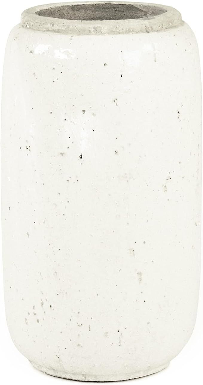 Zentique 4974S A25A Stoneware Vase Distressed White | Amazon (US)