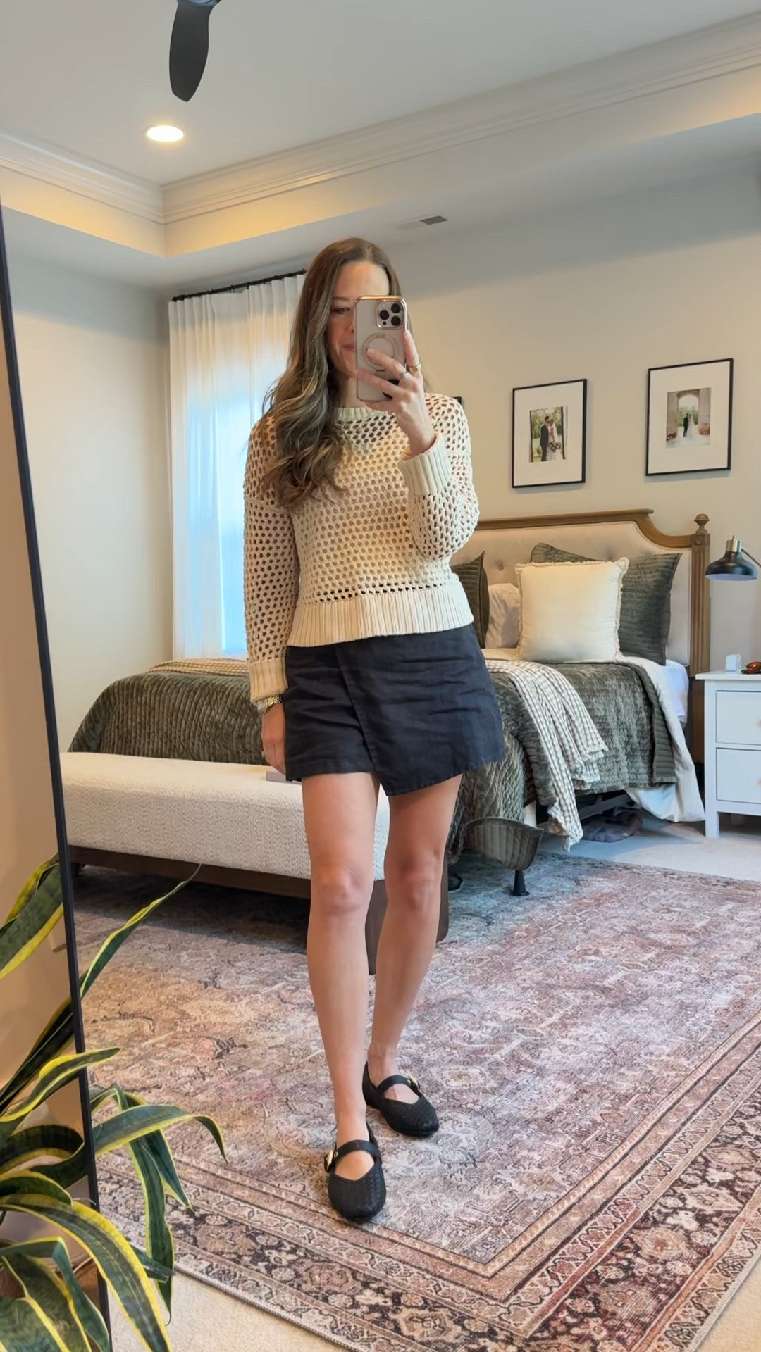 Casual workwear with a Quince linen skort + open knit sweater + black ballet flats. The skort keeps it practical, but the linen texture and wrap-style front make it feel polished enough for a casual office, church, or summer lunch. Easy summer capsule wardrobe outfit with a classic neutral feel.

Use my Quince code: INFG-26LINENANDLIGHTCO10

#LTKgrwm #LTKSeasonal #LTKootd