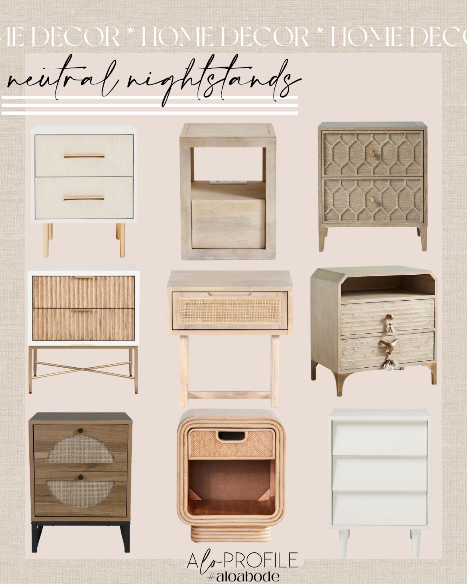 Neutral nightstands // bedside tables, end tables, nightstand, bedroom furniture, guest bedroom, master bedroom, neutral furniture, home decor, home furniture, modern home furniture, neutral bedside tables

#LTKhome