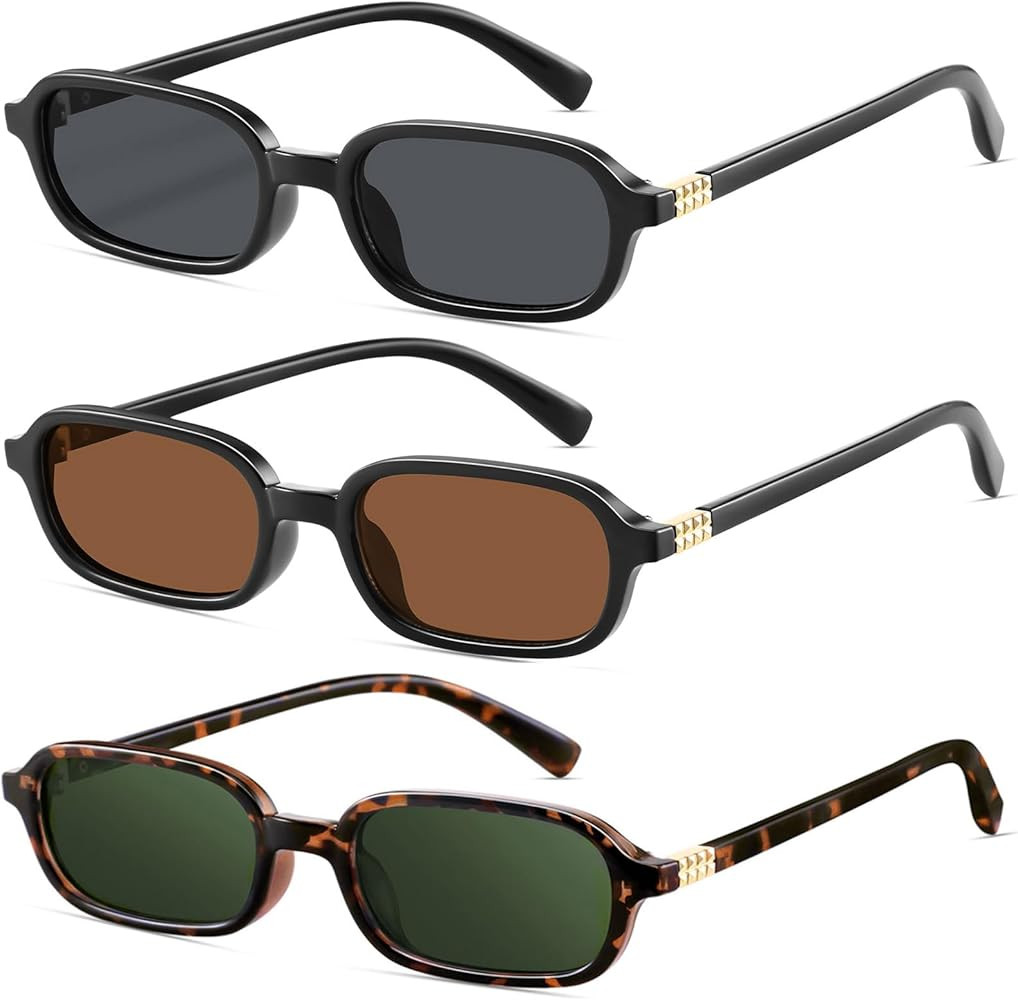 Retro Rectangular Sunglasses for Women Narrow Trendy Small 90s Style Square Frame UV Protection S... | Amazon (US)