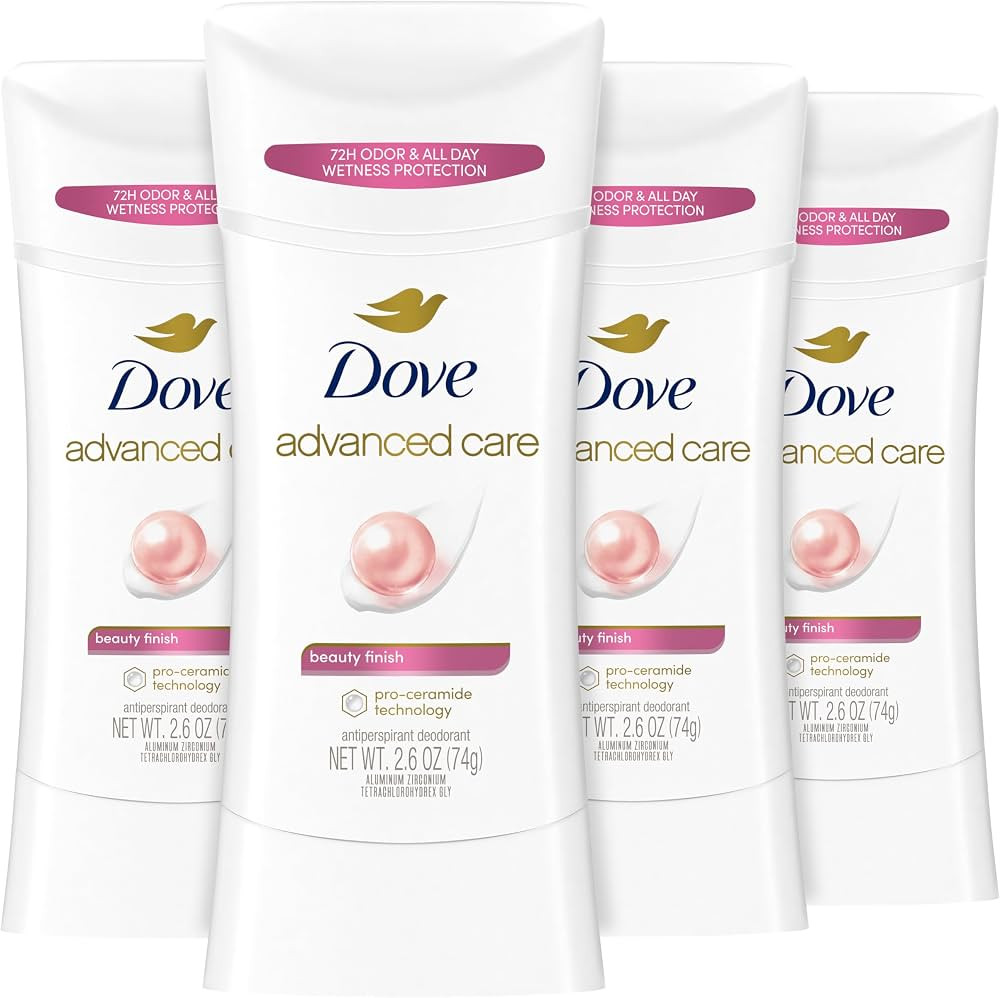 Dove Advanced Care Antiperspirant Deodorant Stick Beauty Finish 4 Count for helping your skin bar... | Amazon (US)