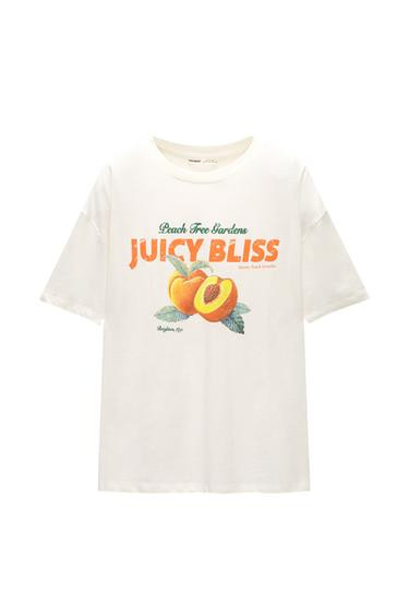 Short sleeve fruit print T-shirt | PULL and BEAR UK