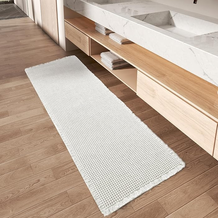 AMOAMI Waffle Runner Rug Super Absorbent Non Slip Bath Mats for Bathroom Floor, Machine Washable ... | Amazon (US)
