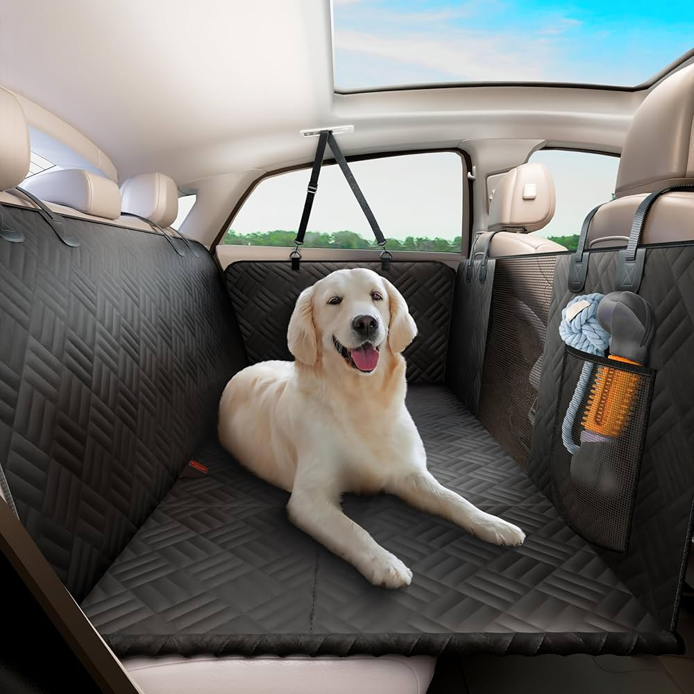 ELLINI Dog Car Seat Cover for Back Seat, Hard Bottom Back Seat Extender for Dogs, Holds 400lbs, 6... | Amazon (US)