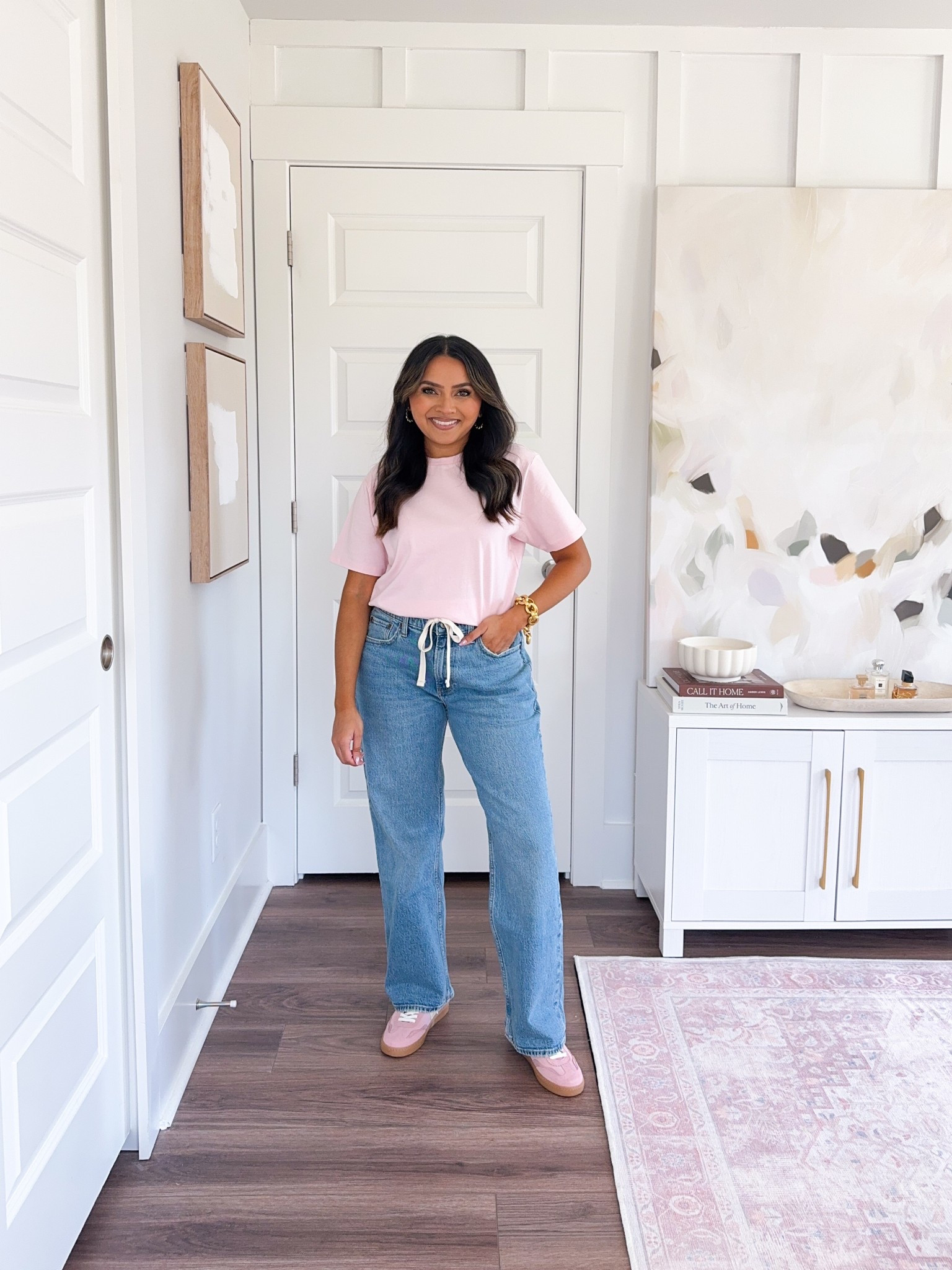 Pink tee size xs TTS
Tie waist jeans size 26 short TTS
Pink sneakers size 6 TTS


#LTKPetite #LTKStyleTip #LTKSaleAlert