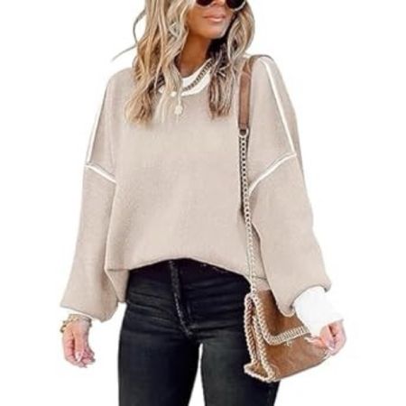 Fall Sweaters for Women 2023 Long Sleeve Striped Oversized Sweaters Trendy Casual Crew Neck Knitted Tops Pullover Jumper

#LTKfindsunder50 #LTKstyletip #LTKSeasonal